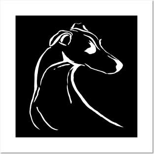 Greyhound White Posters and Art